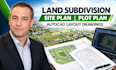 create land subdivision, site plan, plot plan and autocad layout drawings