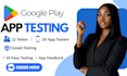 12 android app publishing google play console closed testing 20 testers nextra