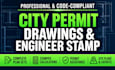 city permit drawings as USA architect for permit and engineer seal