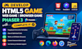 develop 2d 3d HTML5 game, browser game with phaser, javascript game, webgl game