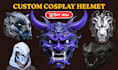design and create a 3d printed cosplay helmet, custom wearable cosplay helmet