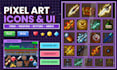 create pixel art icon, ui sprite, item, menu weapon game asset pack 16x16 button