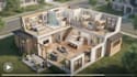 design house exterior model, 3d rendering, walkthrough