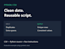 write a python script to clean and process your CSV files