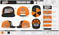 create custom hat tech pack, cap, trucker, snapback and baseball cap with mockup