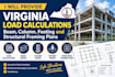 design virginia load calculations, beam, column, footing and structural framing