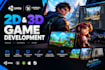 create 2d 3d unity unreal engine game development multiplayer