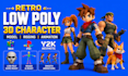 create retro low poly 3d character model rigging and animation in n64 ps1 y2k