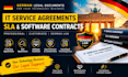 prepare german IT service agreements, sla and software contracts