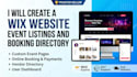 a wix website with event listings and booking directory