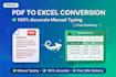 convert pdf and image to excel with data entry