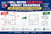 revise rejected permit drawings and fix plan check comments