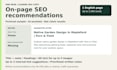 review your page SEO and write a prioritized action plan