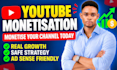 help optimize your youtube channel for monetization and growth