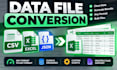 convert CSV excel json and structured data files