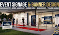 custom step and repeat banner yard red carpet event backdrop trade show banner