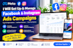 setup facebook ads compaign , instamgram ads youtube ads