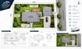 draft residential site plans with property setbacks, structures, and dimensions