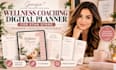 design a branded wellness coaching digital planner product for stan store setup