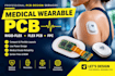 design medical patch wearable rigid flex pcb, flex pcb, fpc and wearable electro