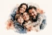 make watercolor family portrait
