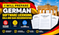prepare german software licensing, eula and saas documentation