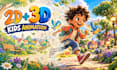 3d kid animation, 2d cartoon animation, kids animation video