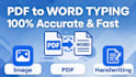 do fast typing pdf to word and image typing