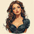 illustrate a glamorous retro pin up character