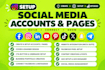 create social media accounts, set up business pages, and optimize