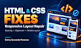 fix HTML CSS bugs and responsive layout issues