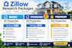 do zillow property research and real estate data entry