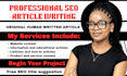 do SEO article writing, blog writing, and content writing