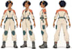 design a character model sheet with turnaround and expressions