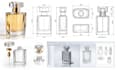 create premium 3d perfume bottle design and technical drawing