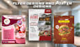 create attractive flyer designs,post,menu and brochure