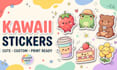 draw cute kawaii sticker illustrations for your brand