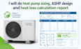 do heat pump sizing, ashp design and heat loss calculation report
