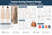create custom sewing pattern, bag pattern design, pattern grading, and tech pack