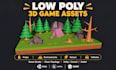 create low poly 3d game assets and environment props