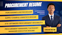 write an procurement, purchasing and supply chain resume