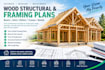 Plans de maison en bois, agencements de poteaux et poutres, menuiserie ...