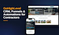 set up gohighlevel CRM, pipeline, and landing pages for contractors
