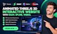 develop a gsap animated 3d website with spline, threejs and webgl