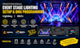 design event stage lighting setup and program dmx lighting cues, lightkey qlc