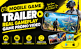 make attractive mobile game trailer using real gameplay, game promo video