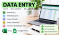 do accurate data entry and web research