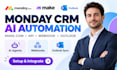 monday crm automation monday board ai agent make com api webhook monday outlook