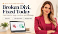fix divi issues, divi bug fix, wordpress divi expert, divi customization