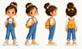 create a professional cartoon character turnaround sheet